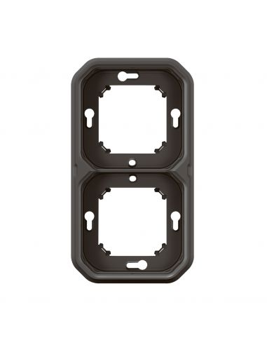 Support plaque étanche pour montage encastré 2 postes horizontaux ou verticaux Plexo anthracite LEGRAND 069607L