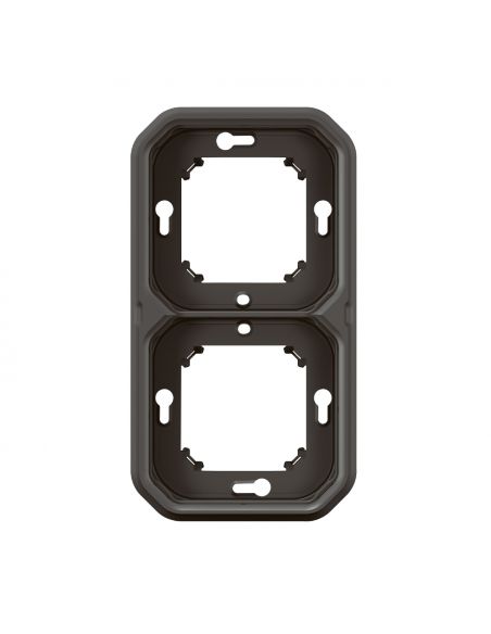 Support plaque étanche pour montage encastré 2 postes horizontaux ou verticaux Plexo anthracite LEGRAND 069607L