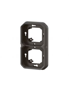 Support plaque étanche pour montage encastré 2 postes horizontaux ou verticaux Plexo anthracite LEGRAND 069607L 2
