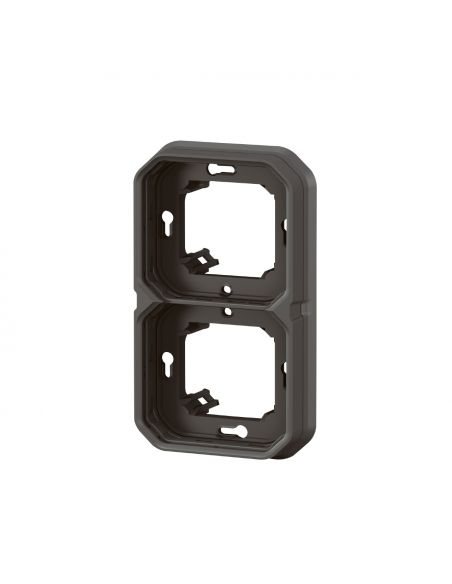 Support plaque étanche pour montage encastré 2 postes horizontaux ou verticaux Plexo anthracite LEGRAND 069607L