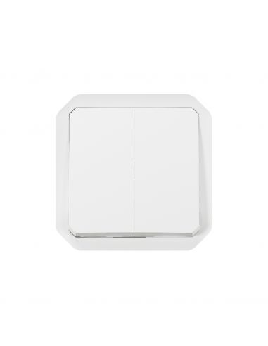 Commande double interrupteur ou poussoir Plexo composable blanc LEGRAND 069625L