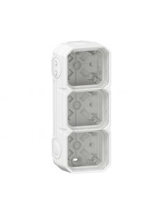 Boîtier saillie à embouts 3 postes horizontaux et verticaux Plexo blanc LEGRAND 069688L 2