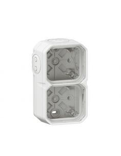 Boîtier saillie à embouts 2 postes horizontaux et verticaux Plexo blanc LEGRAND 069690L 2