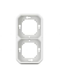 Support plaque encastré 2 postes montage horizontal/vertical Plexo blanc LEGRAND 069694L