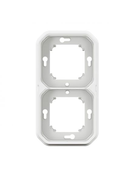 Support plaque encastré 2 postes montage horizontal/vertical Plexo blanc LEGRAND 069694L