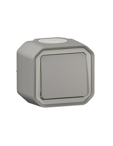 Interrupteur ou va-et-vient 10AX 250V Plexo complet saillie gris LEGRAND 069711L