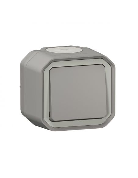 Interrupteur ou va-et-vient 10AX 250V Plexo complet saillie gris LEGRAND 069711L
