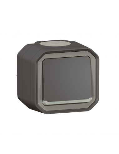 Interrupteur ou va-et-vient témoin 10AX 250V Plexo complet saillie anthracite LEGRAND 069721L