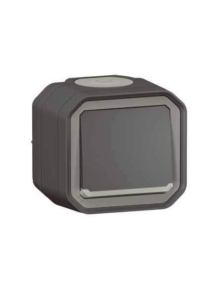 Interrupteur ou va-et-vient témoin 10AX 250V Plexo complet saillie anthracite LEGRAND 069721L