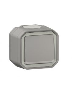 Poussoir NO lumineux Plexo complet saillie gris LEGRAND 069722L 2