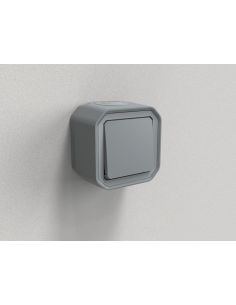 Poussoir NO Plexo complet saillie gris LEGRAND 069720L 2