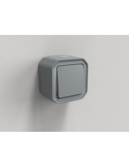 Poussoir NO Plexo complet saillie gris LEGRAND 069720L