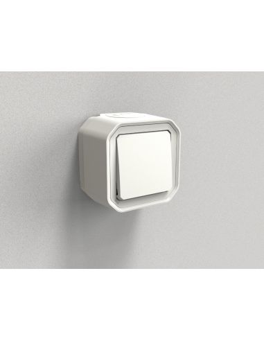 Interrupteur ou va-et-vient 10AX 250V Plexo complet saillie blanc LEGRAND 069751L