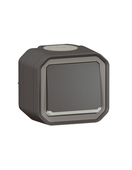 Poussoir NO lumineux Plexo complet saillie anthracite LEGRAND 069782L