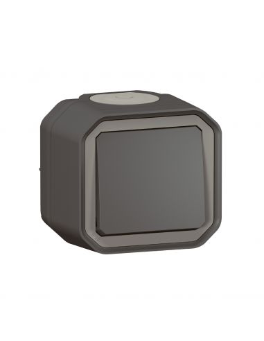 Poussoir NO Plexo complet saillie anthracite LEGRAND 069790L
