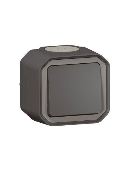 Poussoir NO Plexo complet saillie anthracite LEGRAND 069790L