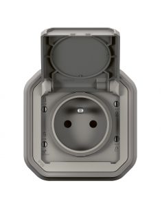 Prise de courant 2P+T Plexo complet encastré gris LEGRAND 069831L 2