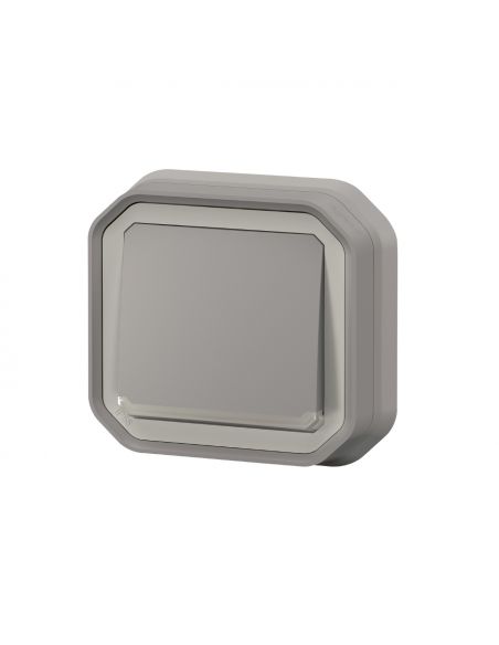 Poussoir NO lumineux Plexo complet encastré gris LEGRAND 069832L