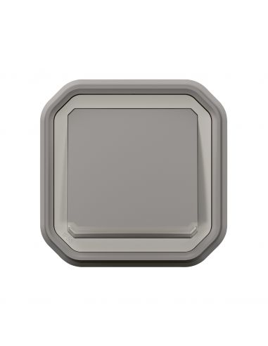 Poussoir NO lumineux Plexo complet encastré gris LEGRAND 069832L