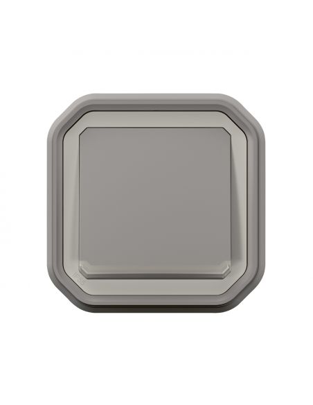 Poussoir NO lumineux Plexo complet encastré gris LEGRAND 069832L