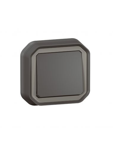 Interrupteur ou va-et-vient 10AX 250V Plexo complet encastré anthracite LEGRAND 069881L
