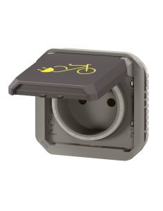 Prise de courant Plexo pour recharge vélo électrique composable anthracite LEGRAND 069807L