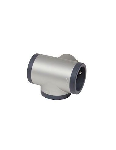Fiche triplite avec 3 prises 2P+T latérales 16A 3680W alu et gris foncé LEGRAND 049438
