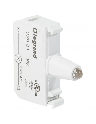 Bloc pour tête lumineuse Osmoz raccordement à vis 230V rouge LEGRAND 022941