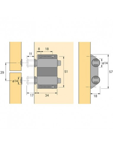 LOQUETEAU MAGNETIC D2/GP9 HETTICH 46285