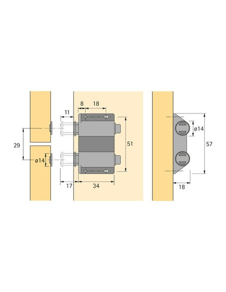 LOQUETEAU MAGNETIC D2/GP9 HETTICH 46285