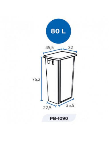 COLLECTEUR DE TRI 80L NOIR PROBBAX PB-1090-BLA