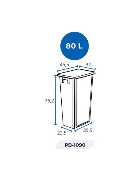 COLLECTEUR DE TRI 80L NOIR PROBBAX PB-1090-BLA