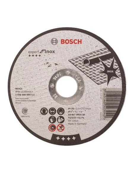 DISQUE 125 X 2,0 INOX PLAT BOSCH 2608600094