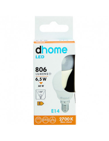 AMPOULE LED C SPH E14 2700K 806LM DHOME G45-146 E14 2700K 806LM