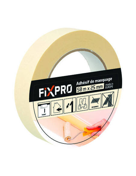 RUB ADHES CREPE BLANC 50MX25MM FIXPRO TMW1 (BLANC) - 50X25 MM