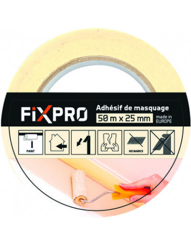 RUB ADHES CREPE BLANC 50MX25MM FIXPRO TMW1 (BLANC) - 50X25 MM