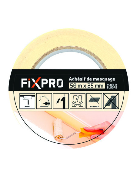 RUB ADHES CREPE BLANC 50MX25MM FIXPRO TMW1 (BLANC) - 50X25 MM