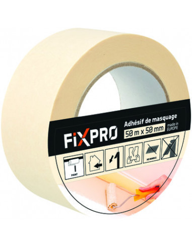 RUB ADHES CREPE BLANC 50MX50MM FIXPRO TMW1 (BLANC) - 50X50 MM