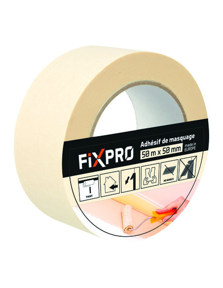 RUB ADHES CREPE BLANC 50MX50MM FIXPRO TMW1 (BLANC) - 50X50 MM