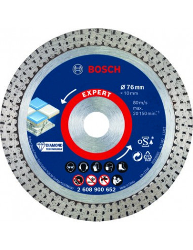 DISQUE A TRONÇ. DIAMANTÉ 76MM BOSCH 2608900652