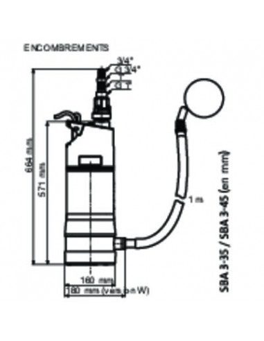 POMPE IMMERGEE SBA 3-45AW GRUNDFOS 92713101