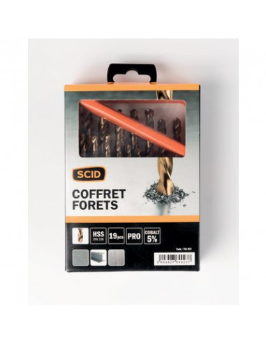 COFFRETS FORET HSS CO 19PCS SCID 0301010