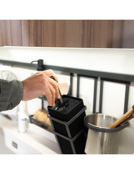 Étagère pour les utensiles de cuisine Titane Gris anthracite Acier EMUCA 8964635