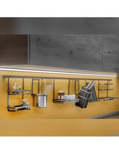 Étagère pour les utensiles de cuisine Titane Gris anthracite Acier EMUCA 8964635