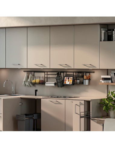 Étagère pour les utensiles de cuisine Titane Gris anthracite Acier EMUCA 8964635