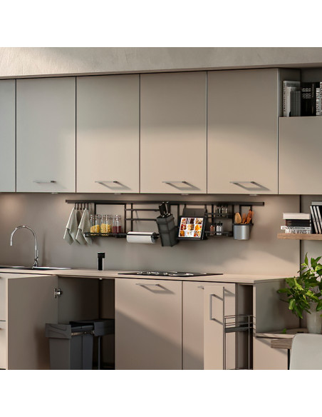 Étagère pour les utensiles de cuisine Titane Gris anthracite Acier EMUCA 8964635