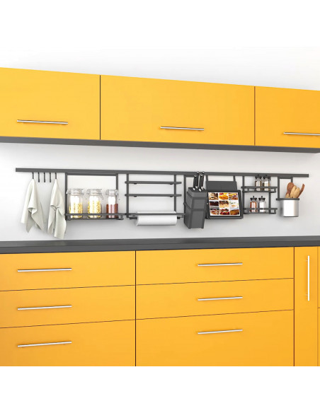 Étagère pour les utensiles de cuisine Titane Gris anthracite Acier EMUCA 8964635