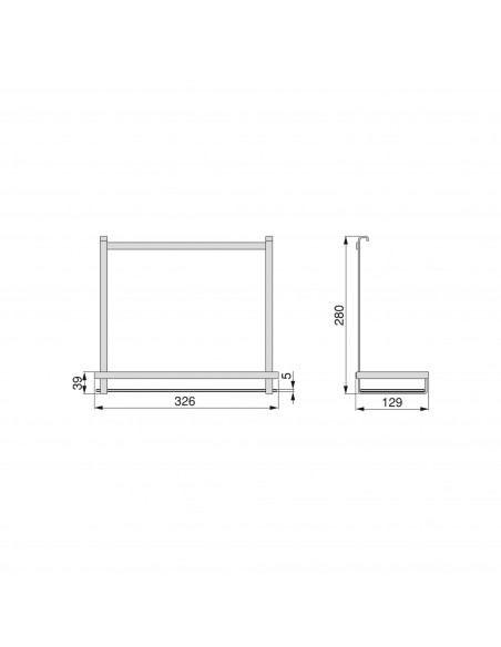 Étagère pour les utensiles de cuisine Titane Gris anthracite Acier EMUCA 8964635