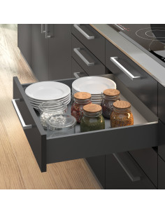 Tiroir extérieur Vertex 40 kg hauteur 93 mm 93 Gris anthracite Acier EMUCA 3202535 2