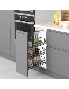 Chariot coulissant TitaneStar avec soft close Module 300 Gris anthracite Acier EMUCA 8977835